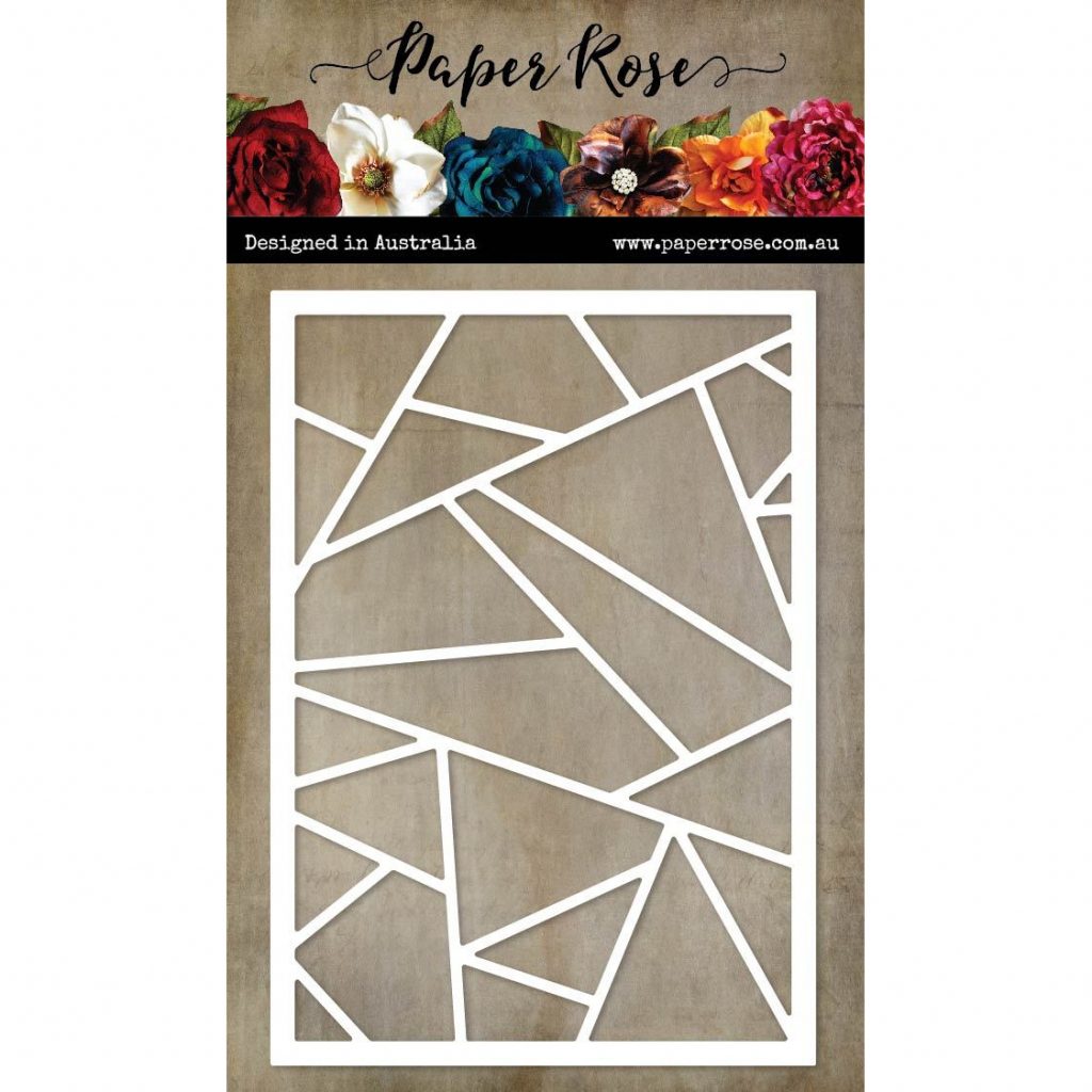 Paper Rose Stitched Paper Piece Rectangle Metal Cutting Die - Crafted 