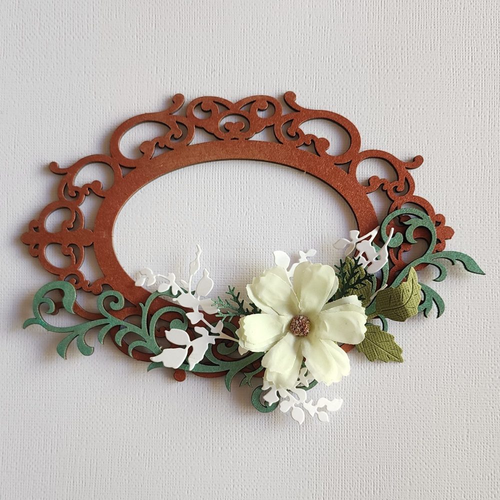 Vintage Frame with Flourish and Blossom