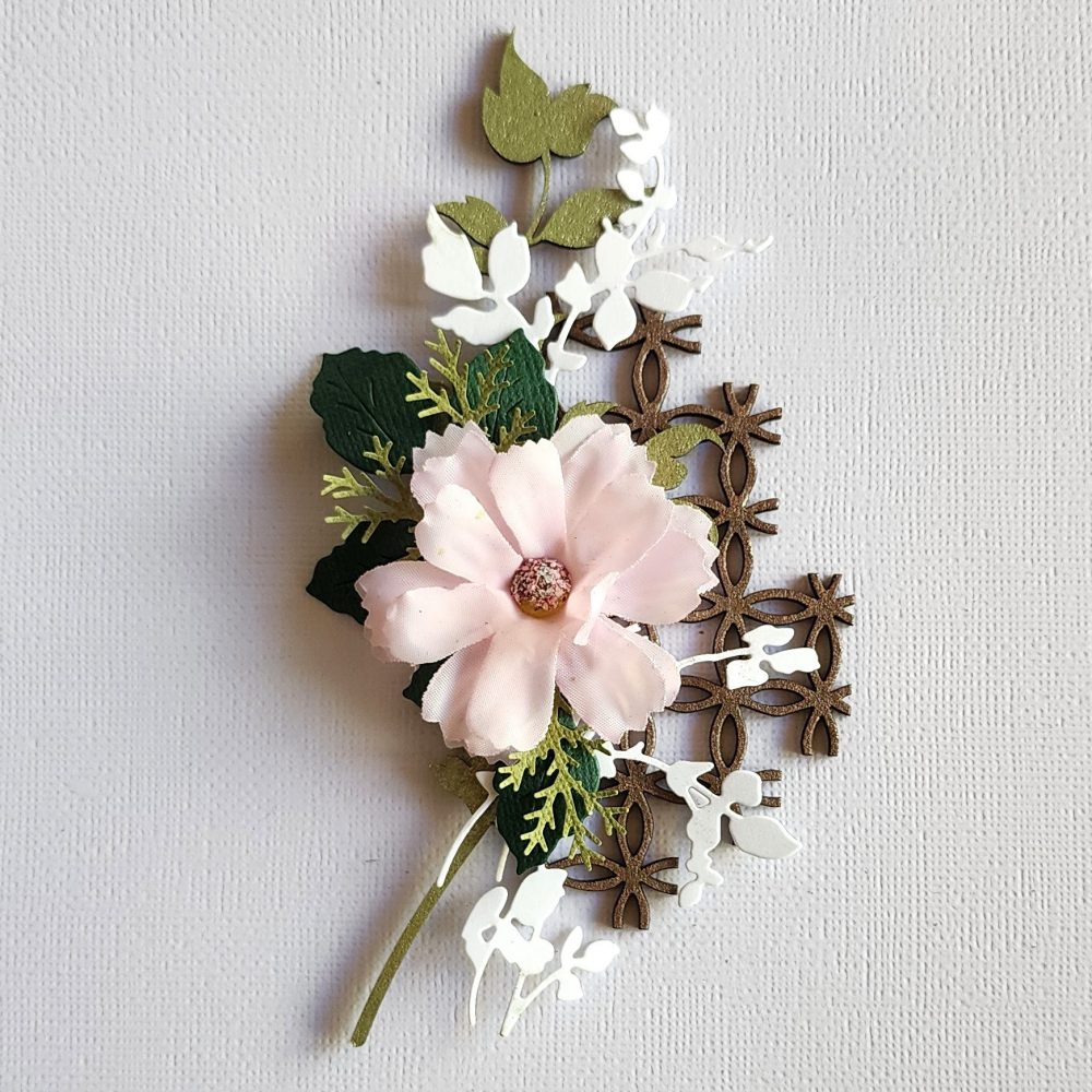 Pink Blossom with Foliage and Mesh